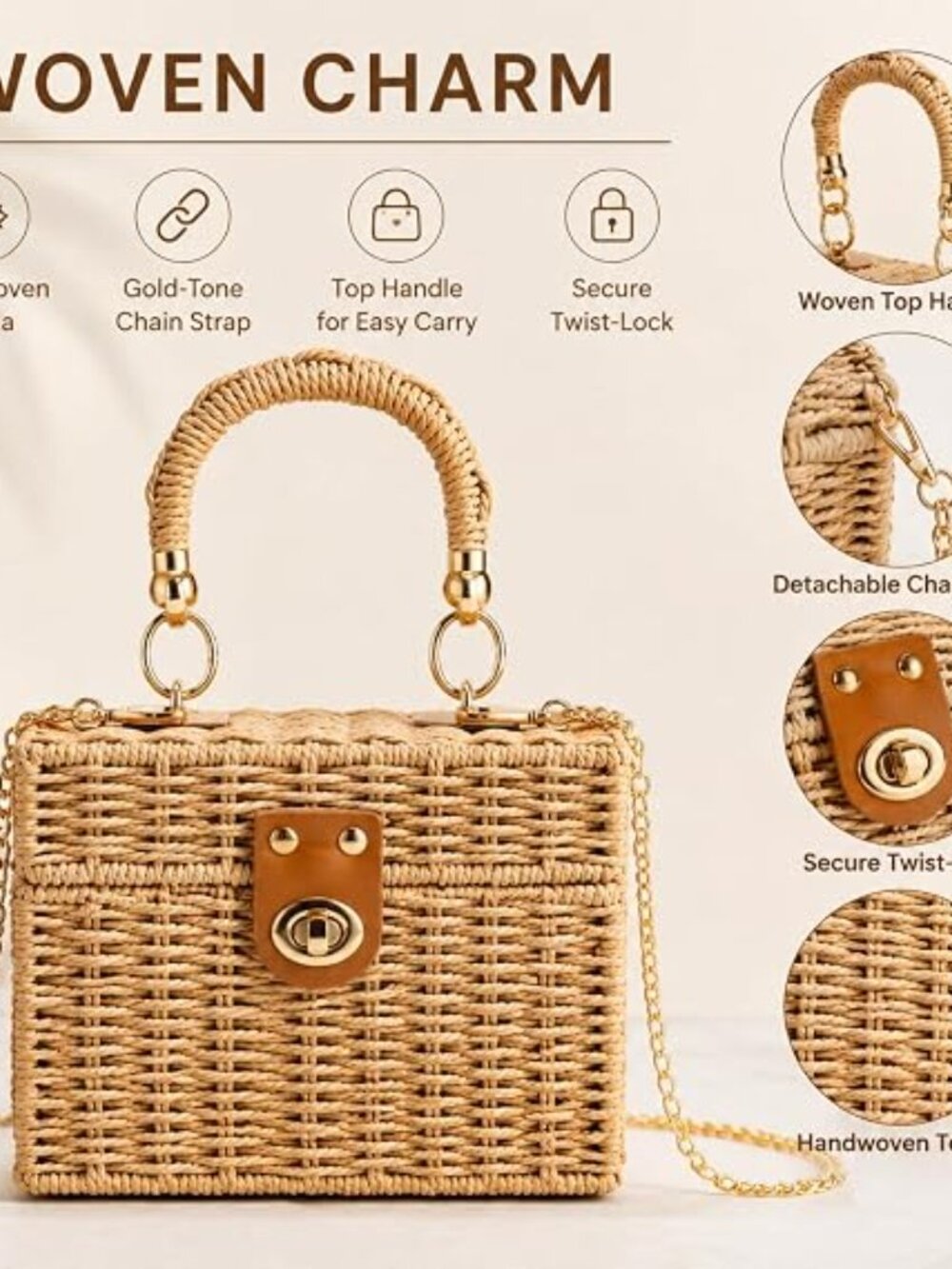 Straw Handbag - Picture 5 of 6